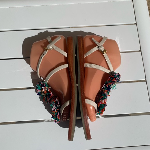 Boden white strappy leather with appliqués sandals size 8-8.5 ( European 39) - Picture 10 of 14